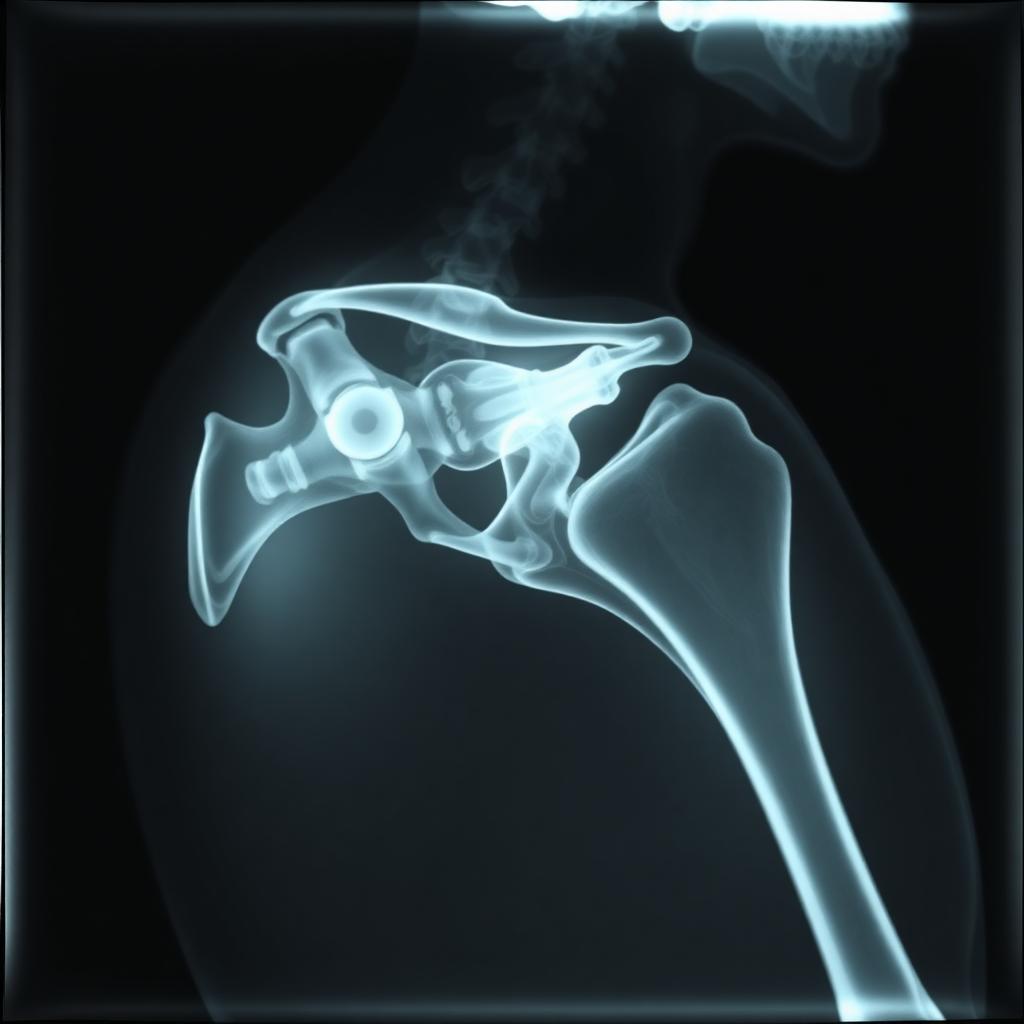 X-ray of a human shoulder joint